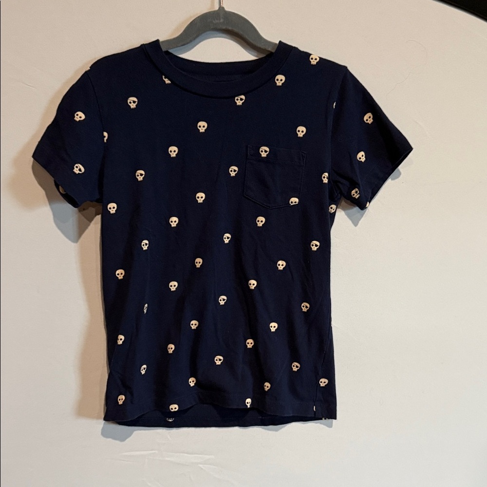 Crewcuts Glow-in-the-Dark Navy T-Shirt with Skull Pattern
